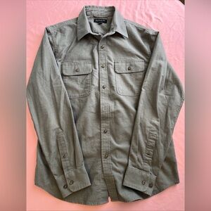 Banana Republic Button Up Shirt Mens Medium Standard Fit Green Cotton Knit Soft